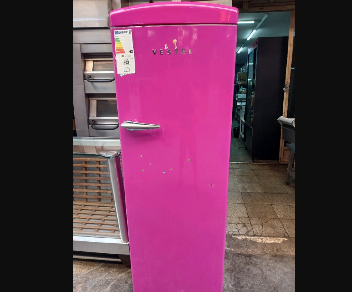 vestel buzdolabı renkli retro ikinci el dolap